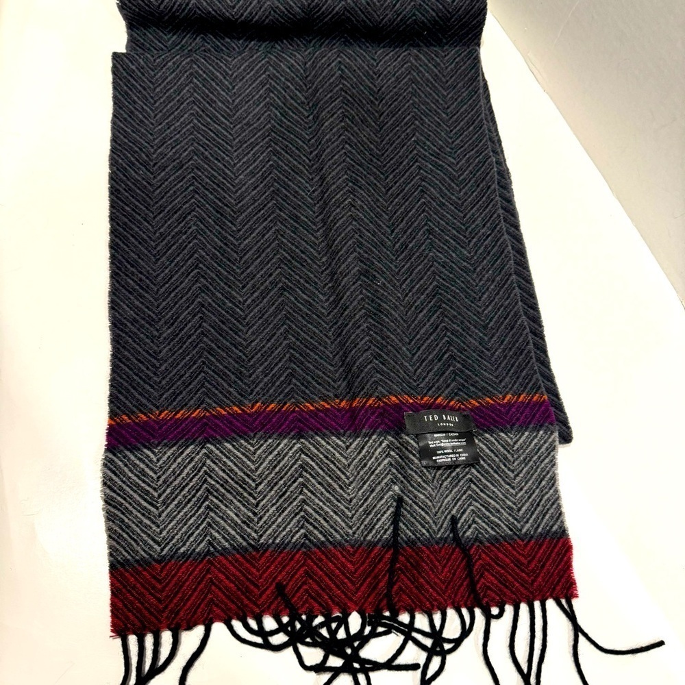 Ted Baker London Men’s Wool Scarf Chevron